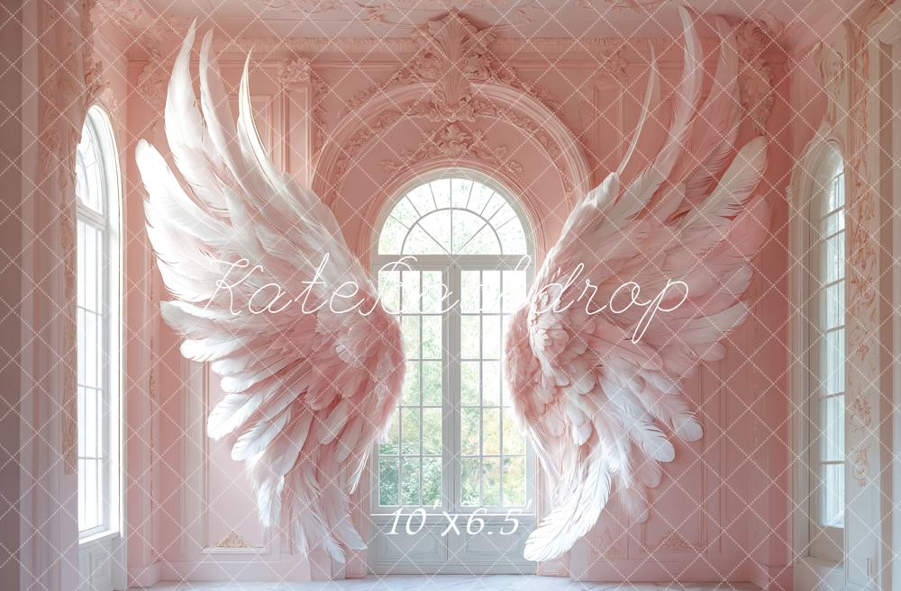 Kate Angel Wings Pink Window Backdrop Designed by Emetselch - Kate Backdrop AU
