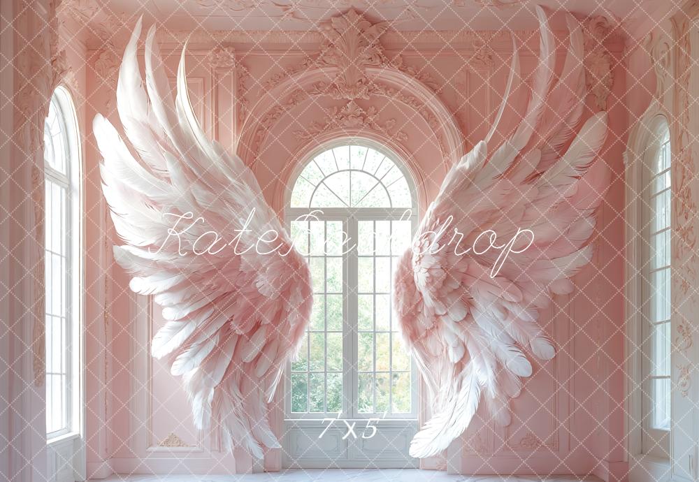 Kate Angel Wings Pink Window Backdrop Designed by Emetselch - Kate Backdrop AU