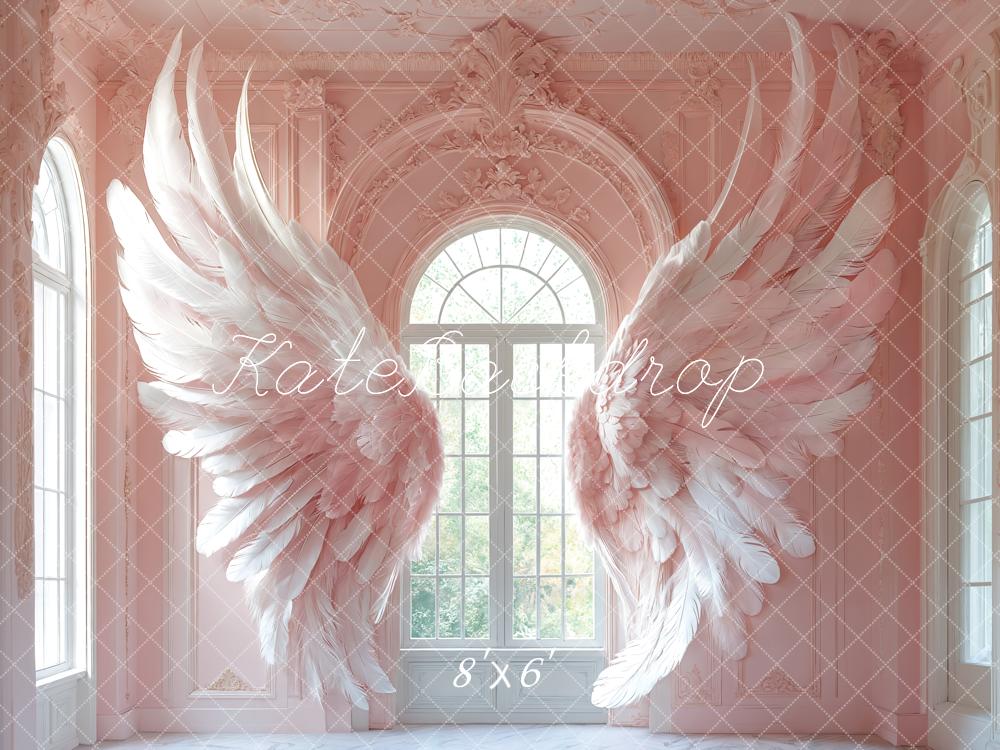 Kate Angel Wings Pink Window Backdrop Designed by Emetselch - Kate Backdrop AU