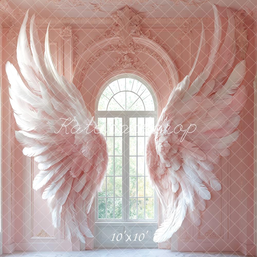 Kate Angel Wings Pink Window Backdrop Designed by Emetselch - Kate Backdrop AU