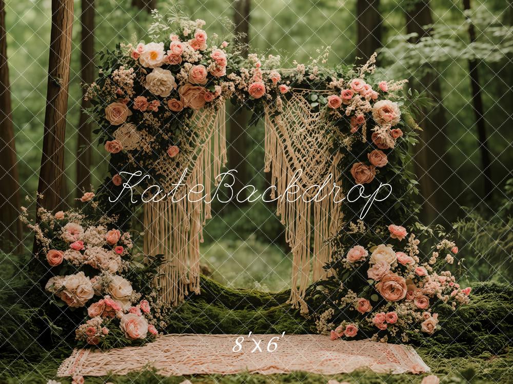 Kate Boho Forest Flower Backdrop Valentine's Day Mommy and Me Designed by Emetselch