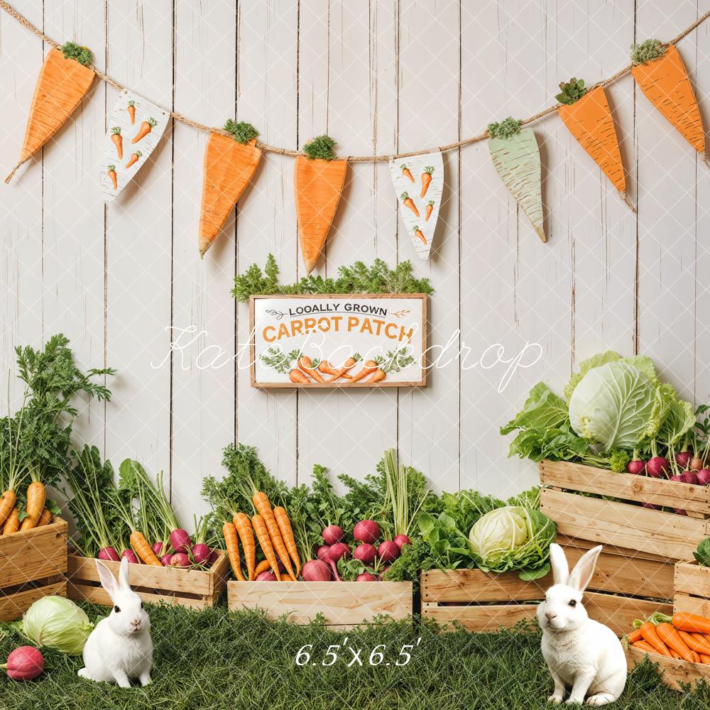 Kate Easter Bunny Carrot Patch Backdrop Designed by Emetselch - Kate Backdrop AU