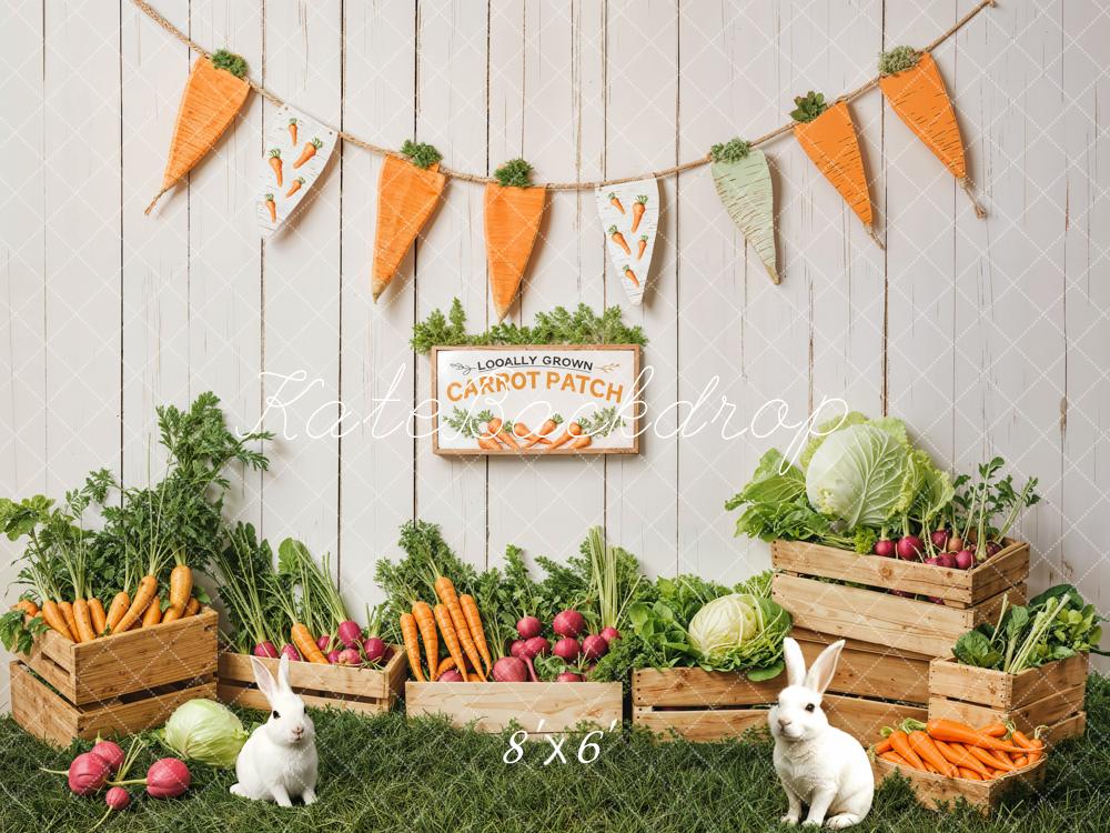 Kate Easter Bunny Carrot Patch Backdrop Designed by Emetselch - Kate Backdrop AU