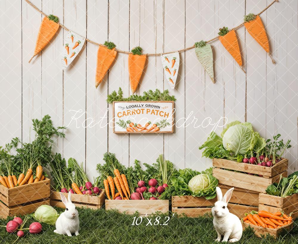 Kate Easter Bunny Carrot Patch Backdrop Designed by Emetselch - Kate Backdrop AU