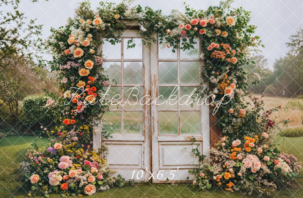 Kate Spring Flower Vintage Door Backdrop Designed by Emetselch - Kate Backdrop AU