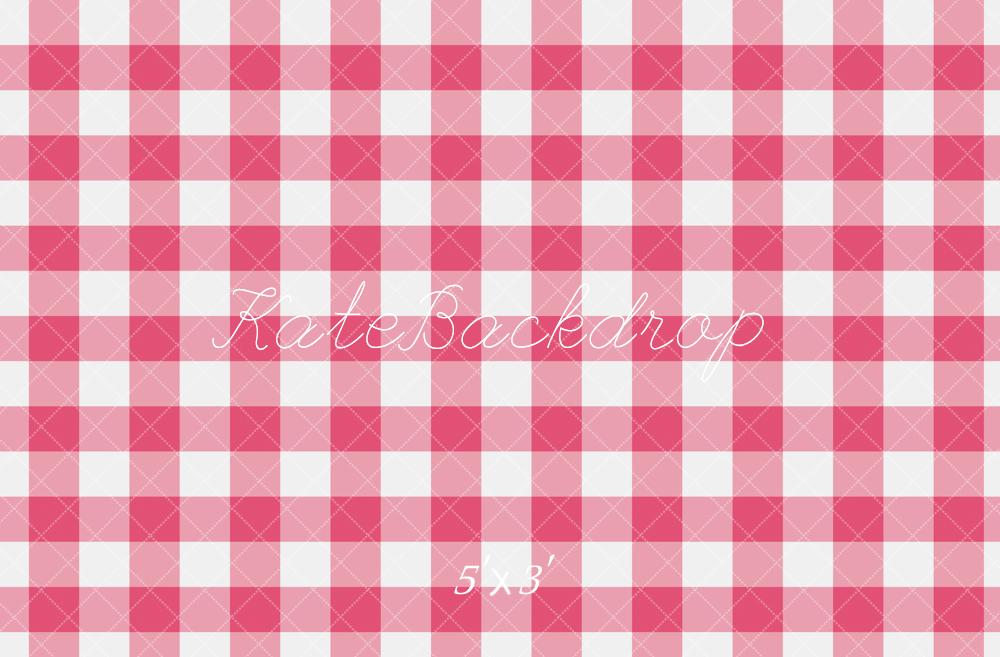 Kate Pink Checkered Gingham Floor Backdrop Designed by Emetselch - Kate Backdrop AU