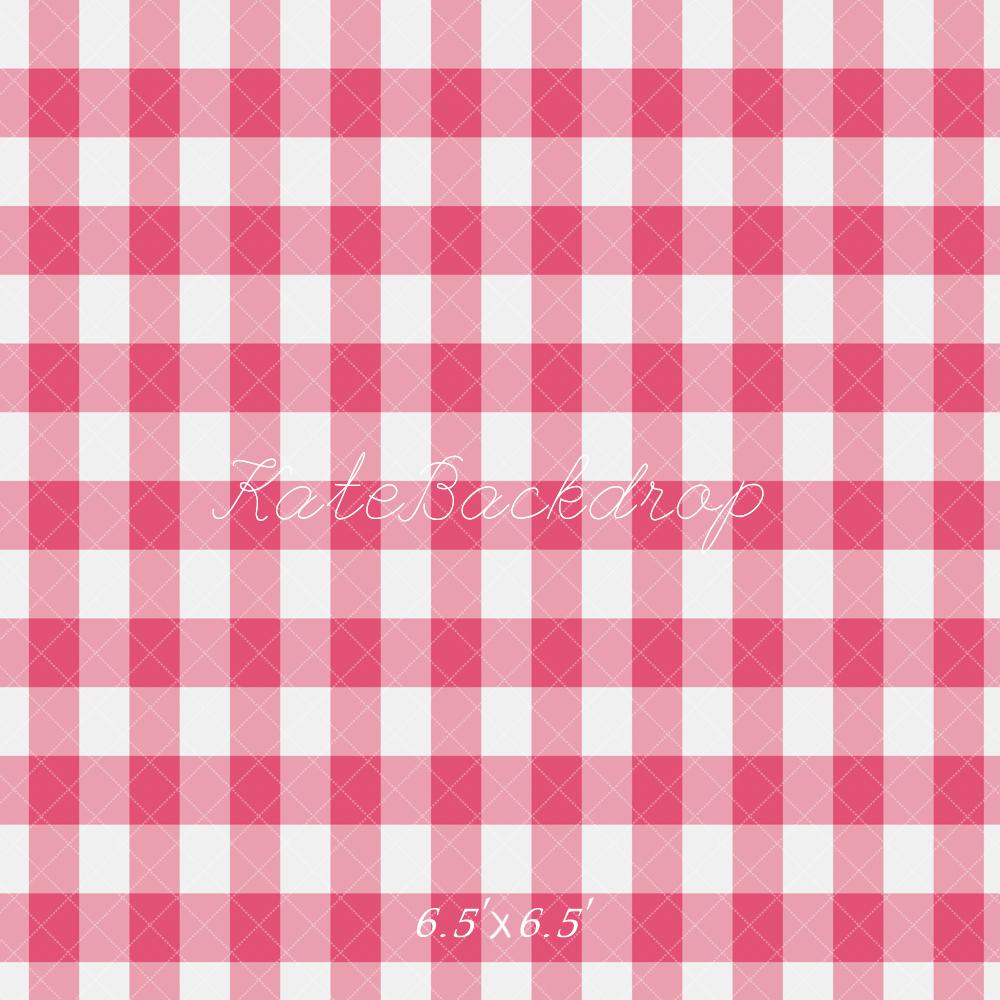 Kate Pink Checkered Gingham Floor Backdrop Designed by Emetselch - Kate Backdrop AU