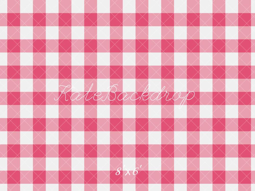 Kate Pink Checkered Gingham Floor Backdrop Designed by Emetselch - Kate Backdrop AU