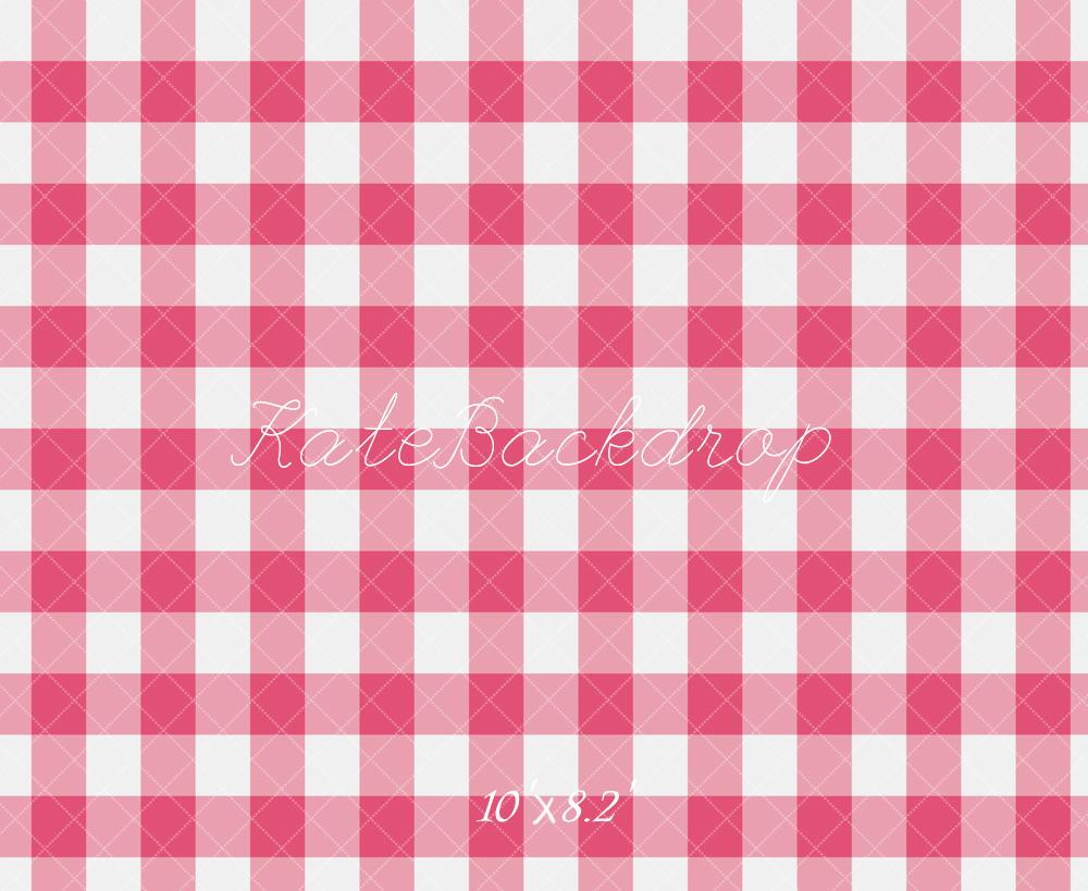 Kate Pink Checkered Gingham Floor Backdrop Designed by Emetselch - Kate Backdrop AU