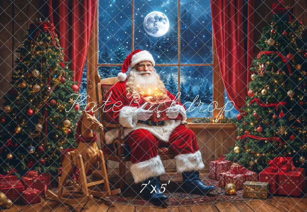 Kate Santa Claus Gift Window Moon Backdrop Designed by Emetselch - Kate Backdrop AU