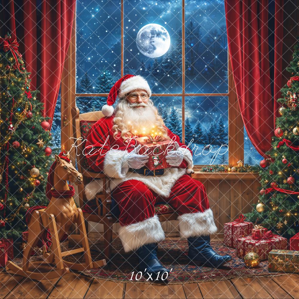 Kate Santa Claus Gift Window Moon Backdrop Designed by Emetselch - Kate Backdrop AU