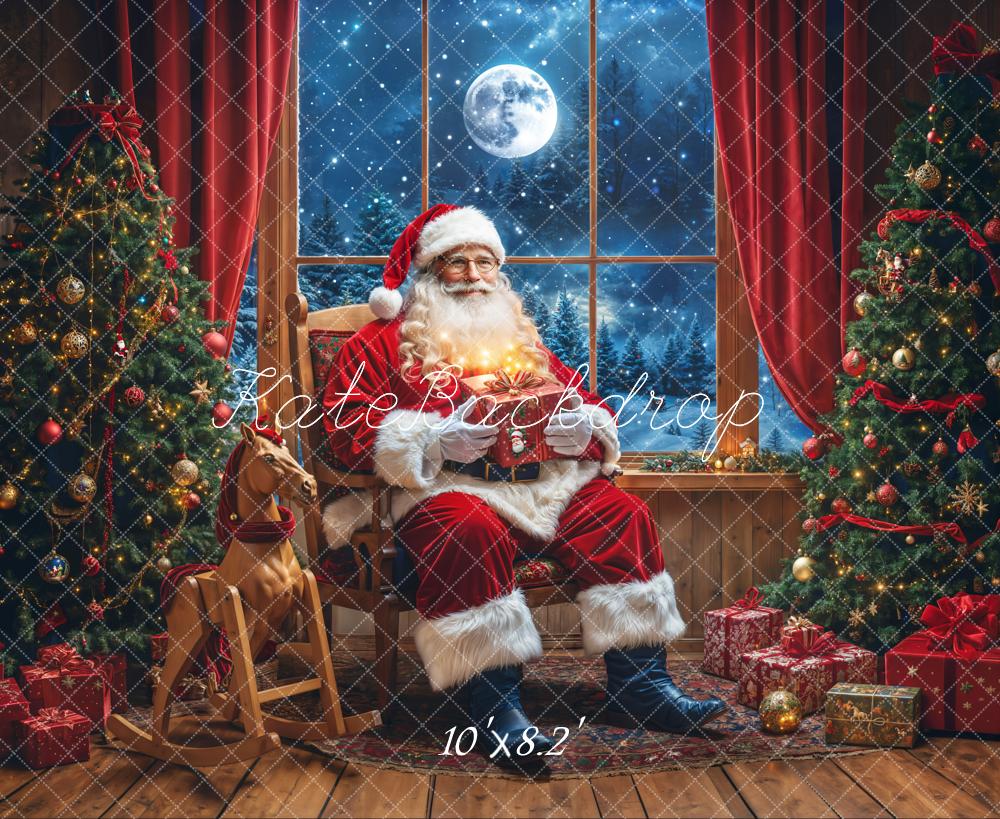 Kate Santa Claus Gift Window Moon Backdrop Designed by Emetselch - Kate Backdrop AU