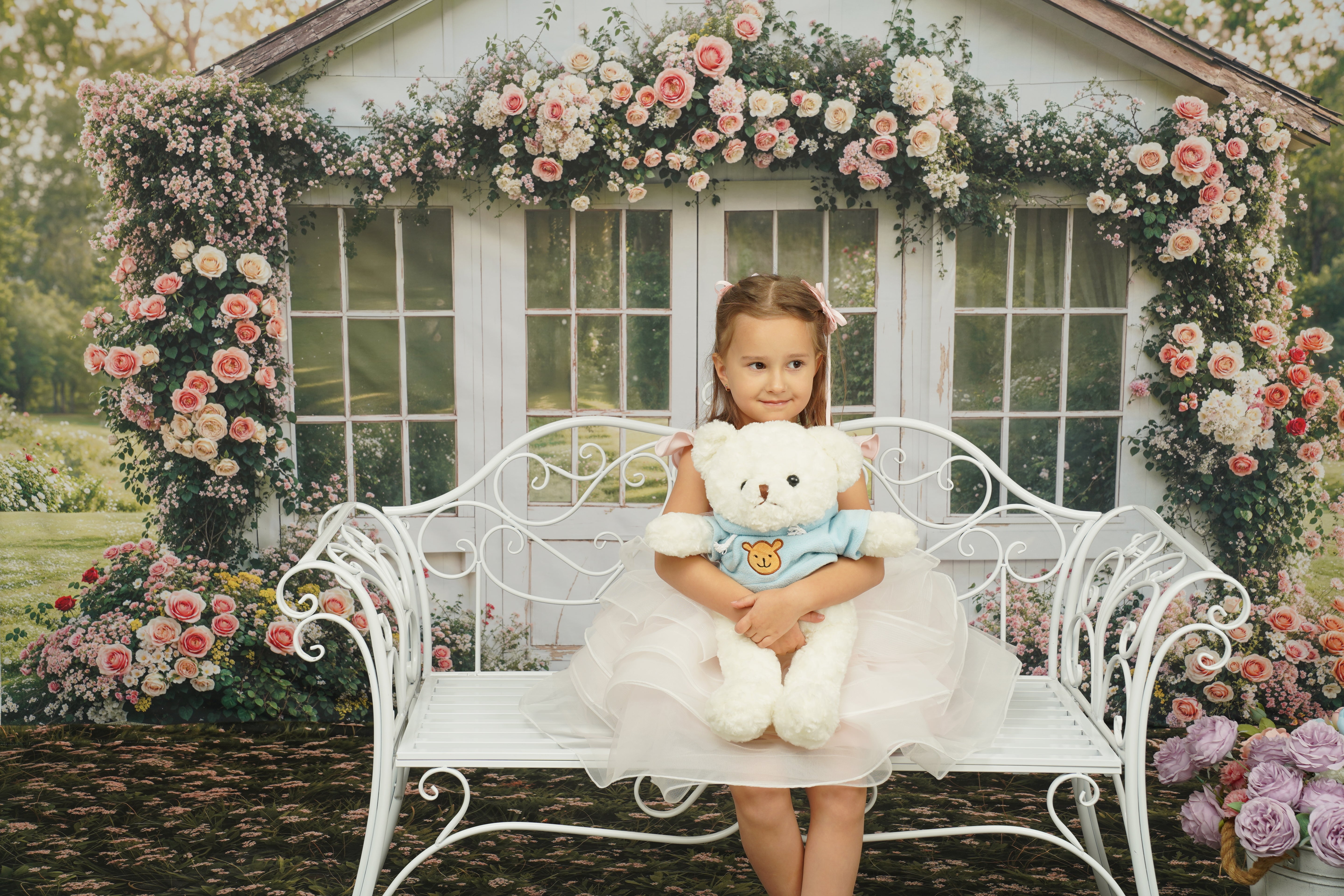 Kate Spring Flower House Rustic Garden Backdrop Designed by Emetselch - Kate Backdrop AU