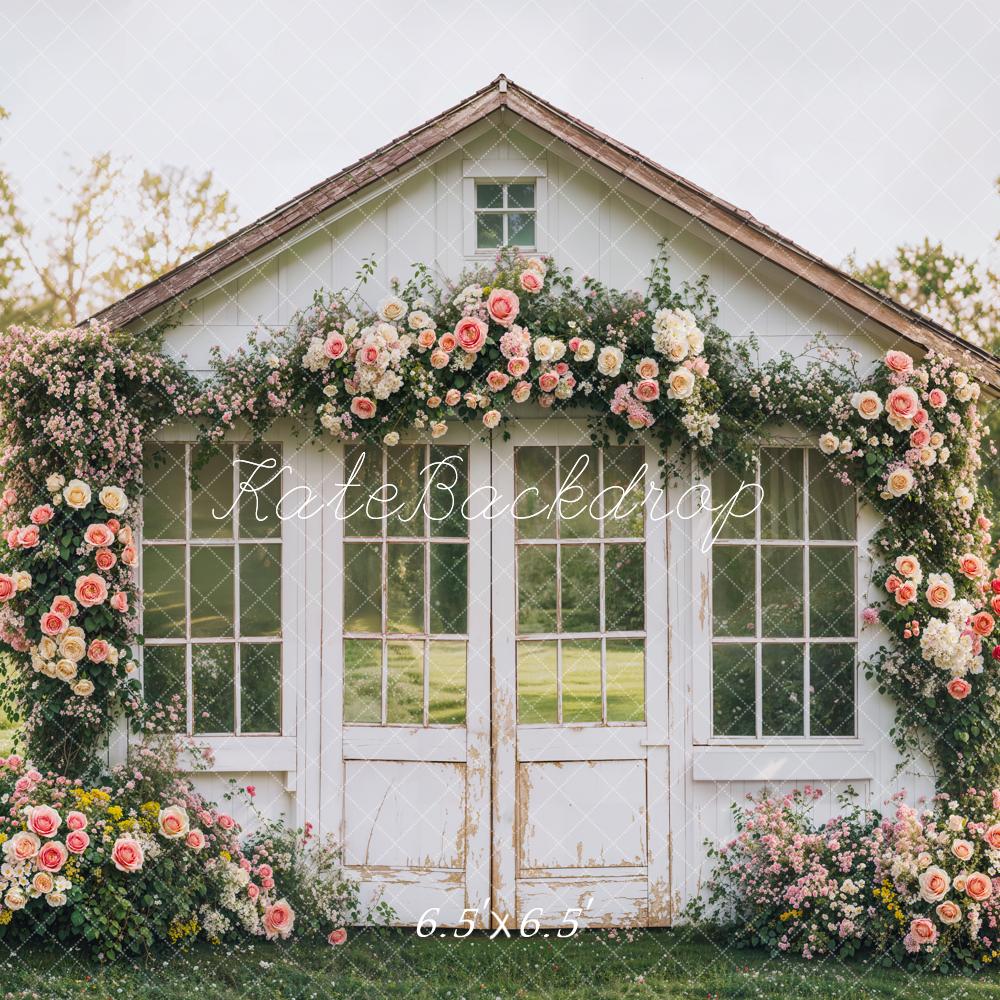Kate Spring Flower House Rustic Garden Backdrop Designed by Emetselch - Kate Backdrop AU