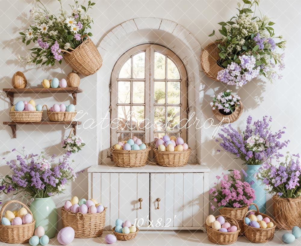 Kate Spring Easter Egg House Backdrop Designed by Emetselch - Kate Backdrop AU
