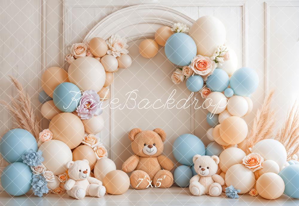 Kate Bear Balloon Arch Boho Backdrop Designed by Emetselch - Kate Backdrop AU