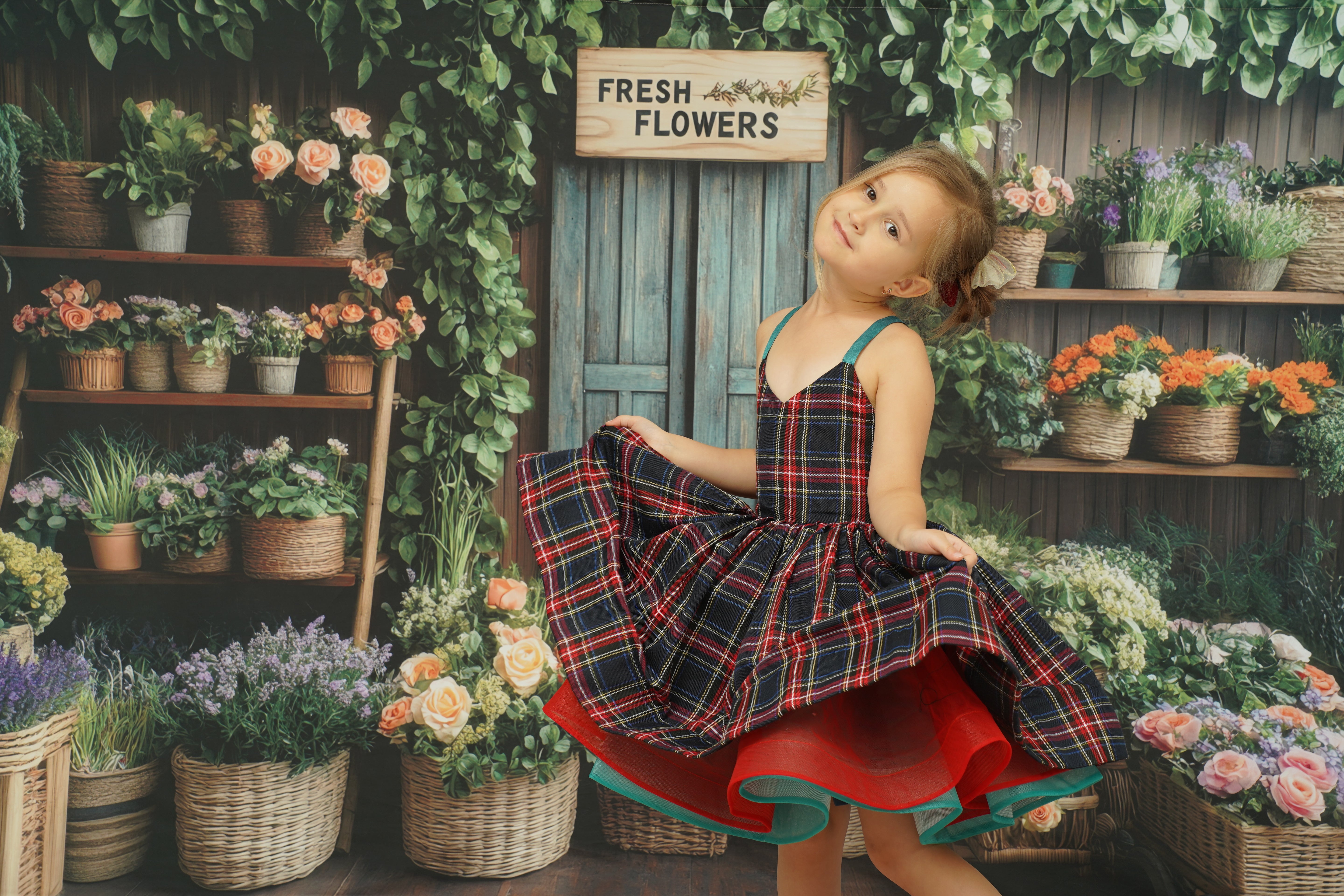 Kate Spring Flower Shop Rustic Backdrop Designed by Mini MakeBelieve - Kate Backdrop AU