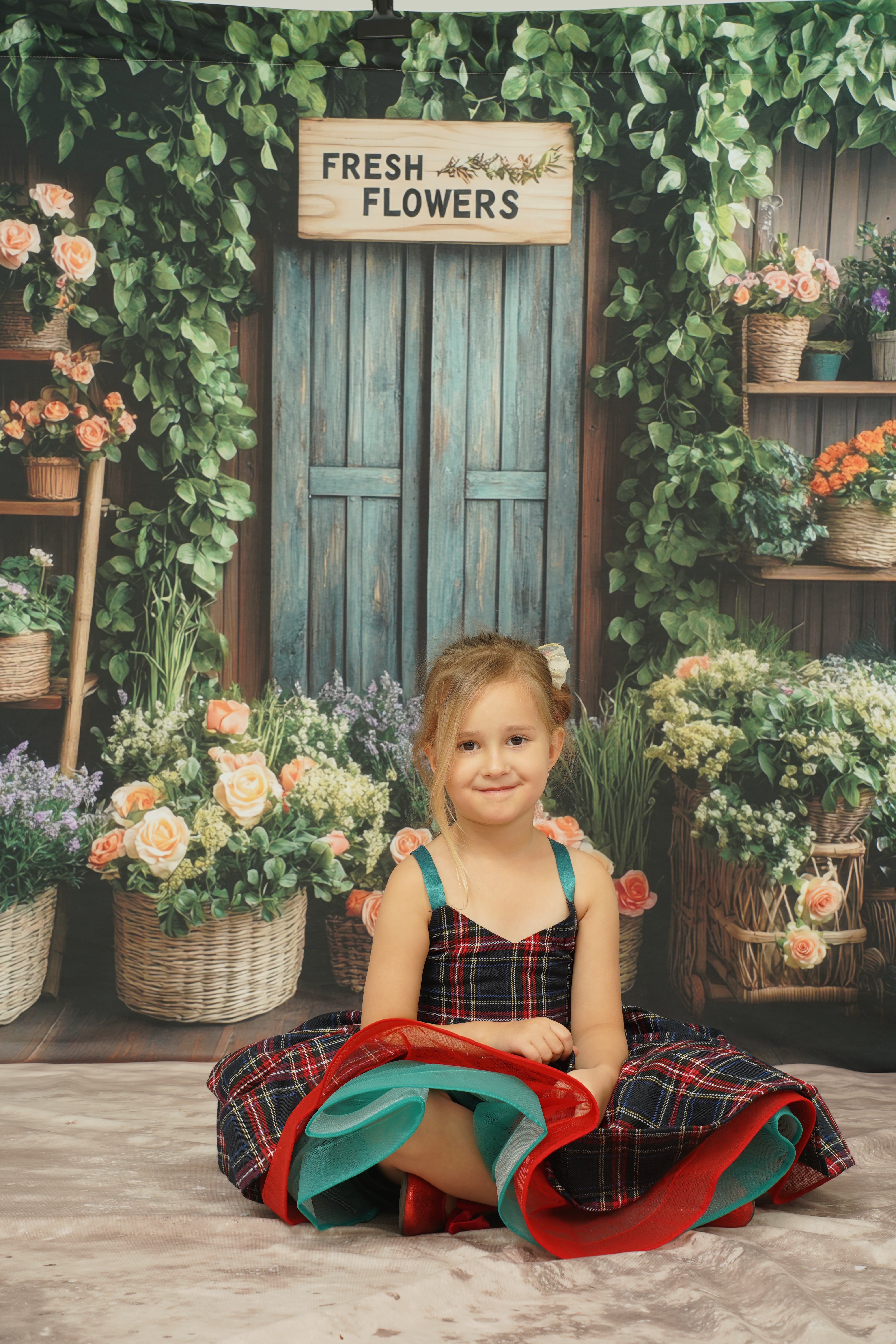 Kate Spring Flower Shop Rustic Backdrop Designed by Mini MakeBelieve - Kate Backdrop AU