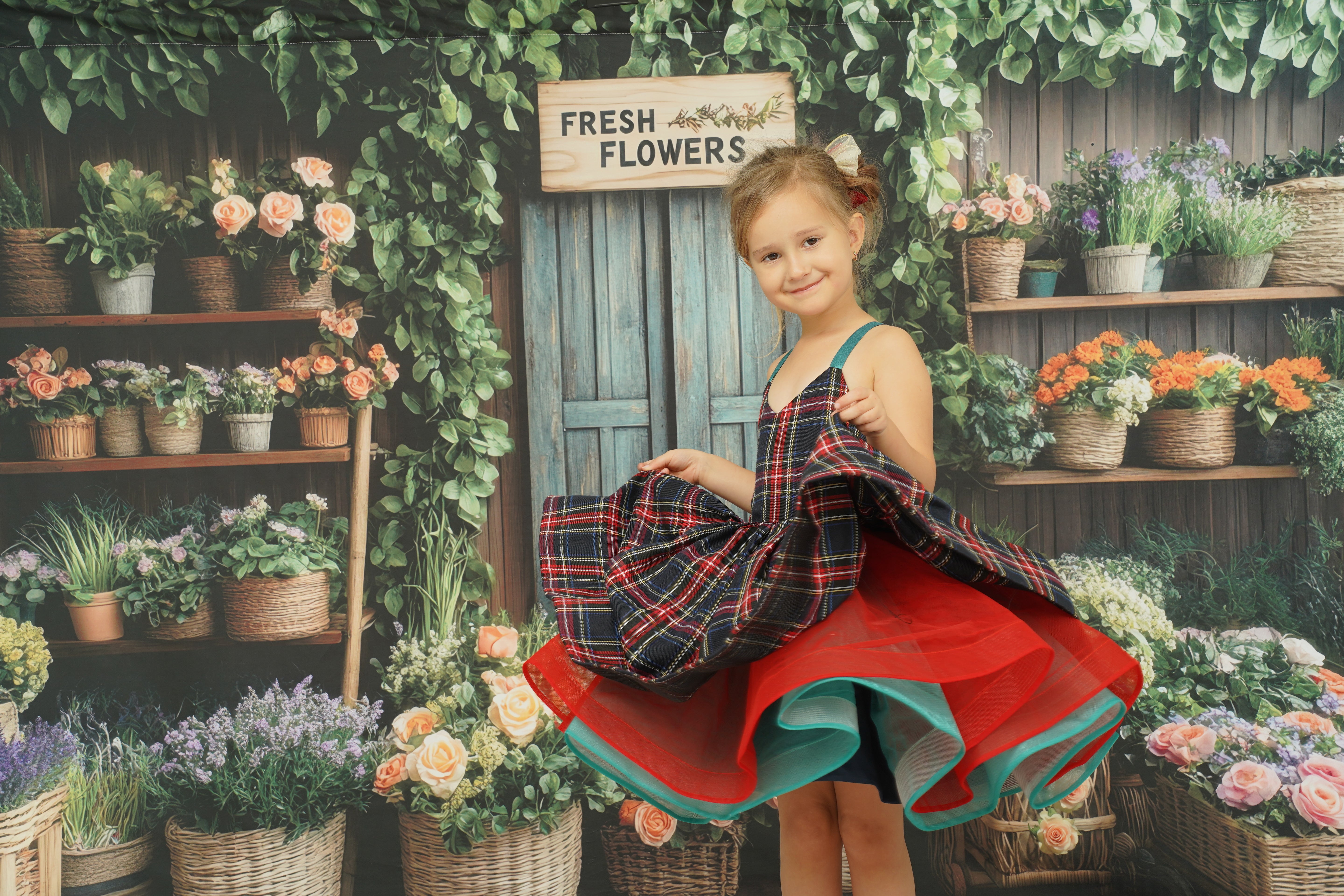 Kate Spring Flower Shop Rustic Backdrop Designed by Mini MakeBelieve - Kate Backdrop AU