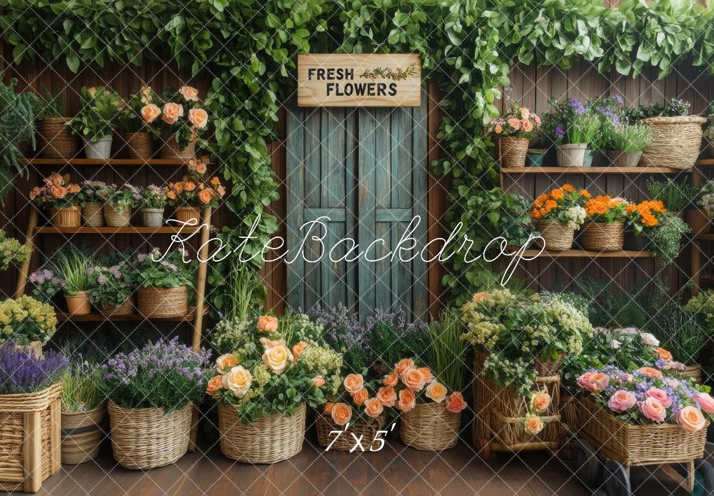 Kate Spring Flower Shop Rustic Backdrop Designed by Mini MakeBelieve - Kate Backdrop AU