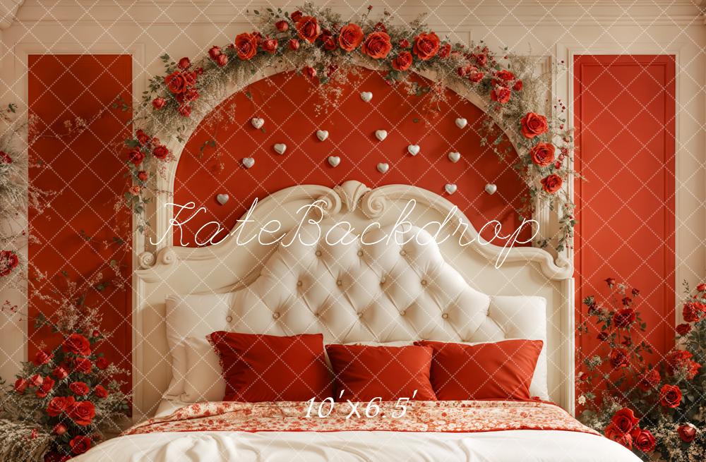Kate Valentine Headboard Red Rose Backdrop Designed by Emetselch - Kate Backdrop AU