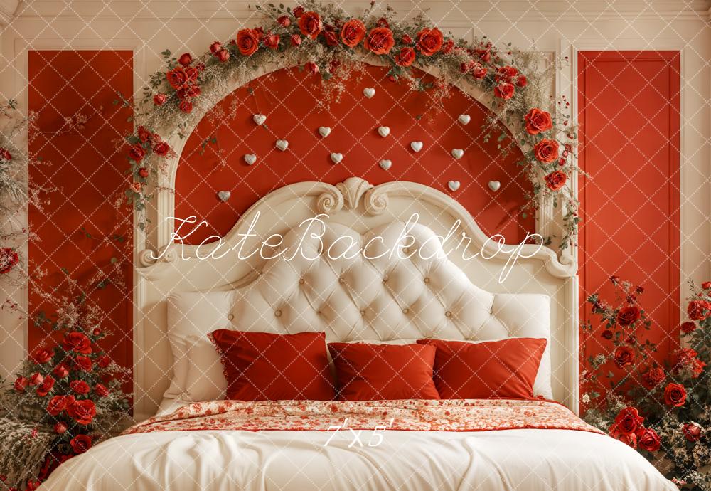 Kate Valentine Headboard Red Rose Backdrop Designed by Emetselch - Kate Backdrop AU