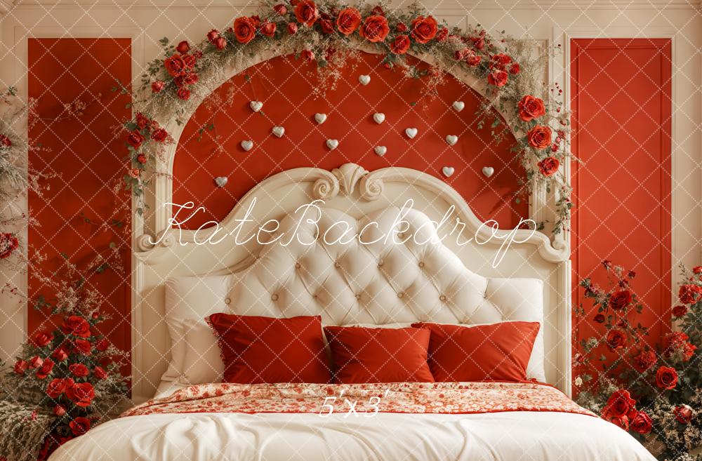Kate Valentine Headboard Red Rose Backdrop Designed by Emetselch - Kate Backdrop AU