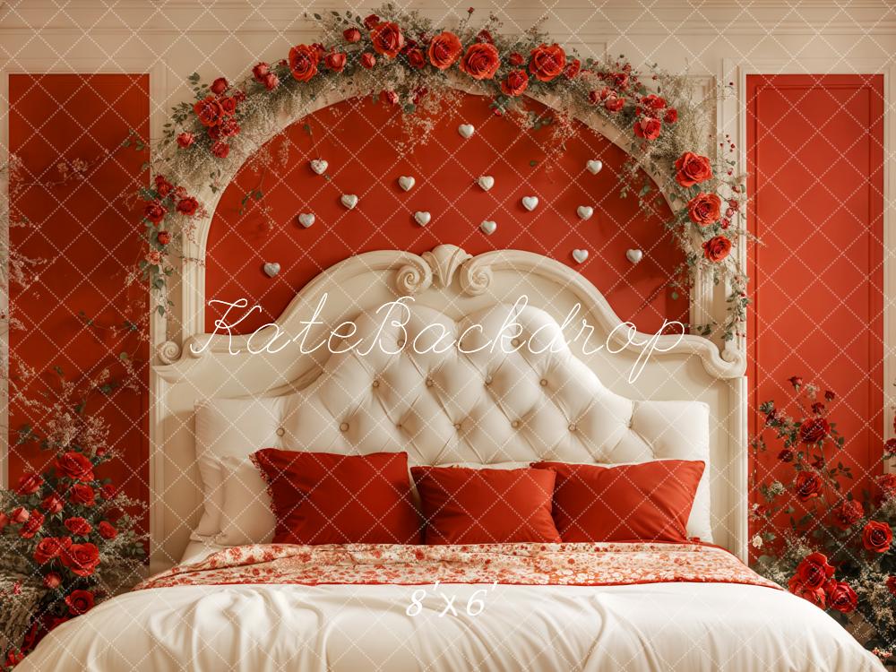 Kate Valentine Headboard Red Rose Backdrop Designed by Emetselch - Kate Backdrop AU