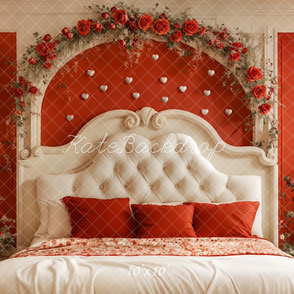 Kate Valentine Headboard Red Rose Backdrop Designed by Emetselch - Kate Backdrop AU