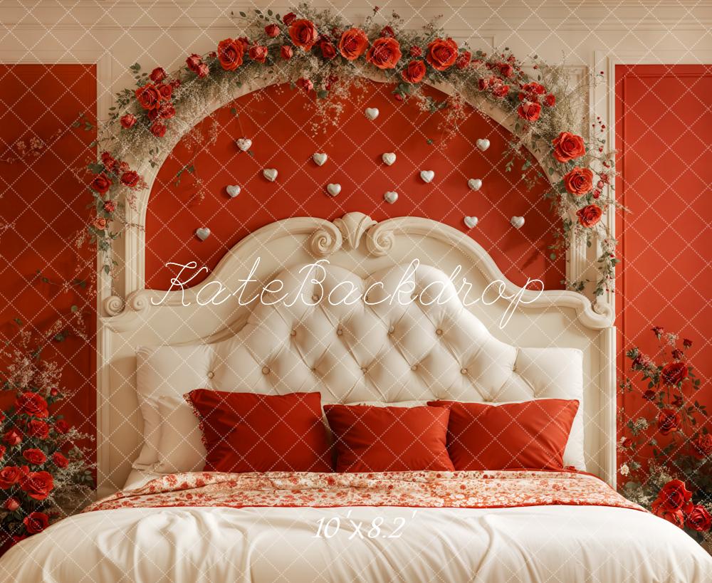 Kate Valentine Headboard Red Rose Backdrop Designed by Emetselch - Kate Backdrop AU
