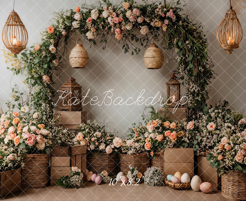 Kate Spring Flower Arch Easter Rustic Backdrop Designed by Emetselch - Kate Backdrop AU