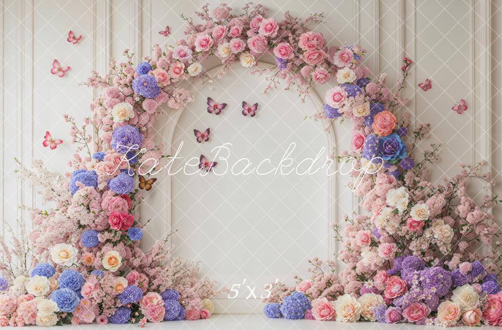 Kate Spring Flower Arch Butterfly Backdrop Designed by Emetselch - Kate Backdrop AU