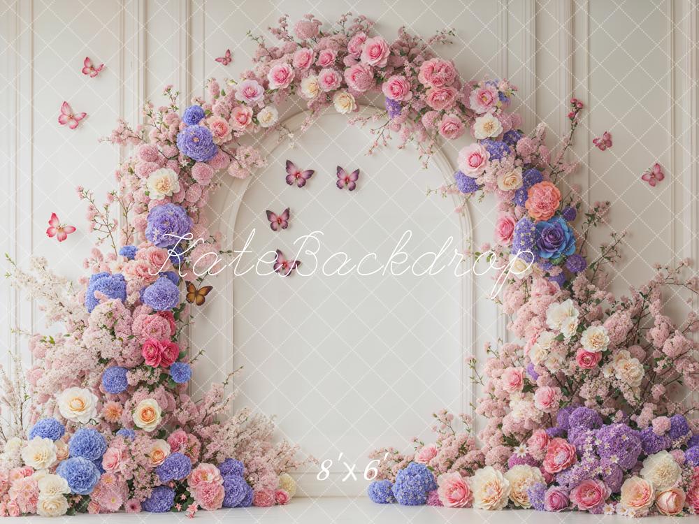 Kate Spring Flower Arch Butterfly Backdrop Designed by Emetselch - Kate Backdrop AU