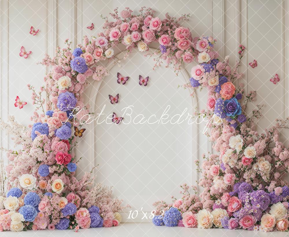 Kate Spring Flower Arch Butterfly Backdrop Designed by Emetselch - Kate Backdrop AU
