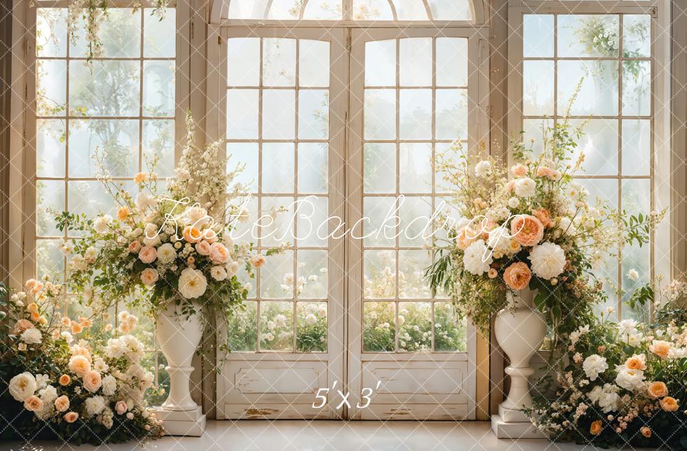 Kate Wedding Backdrop Spring Floral Window Designed by Emetselch - Kate Backdrop AU