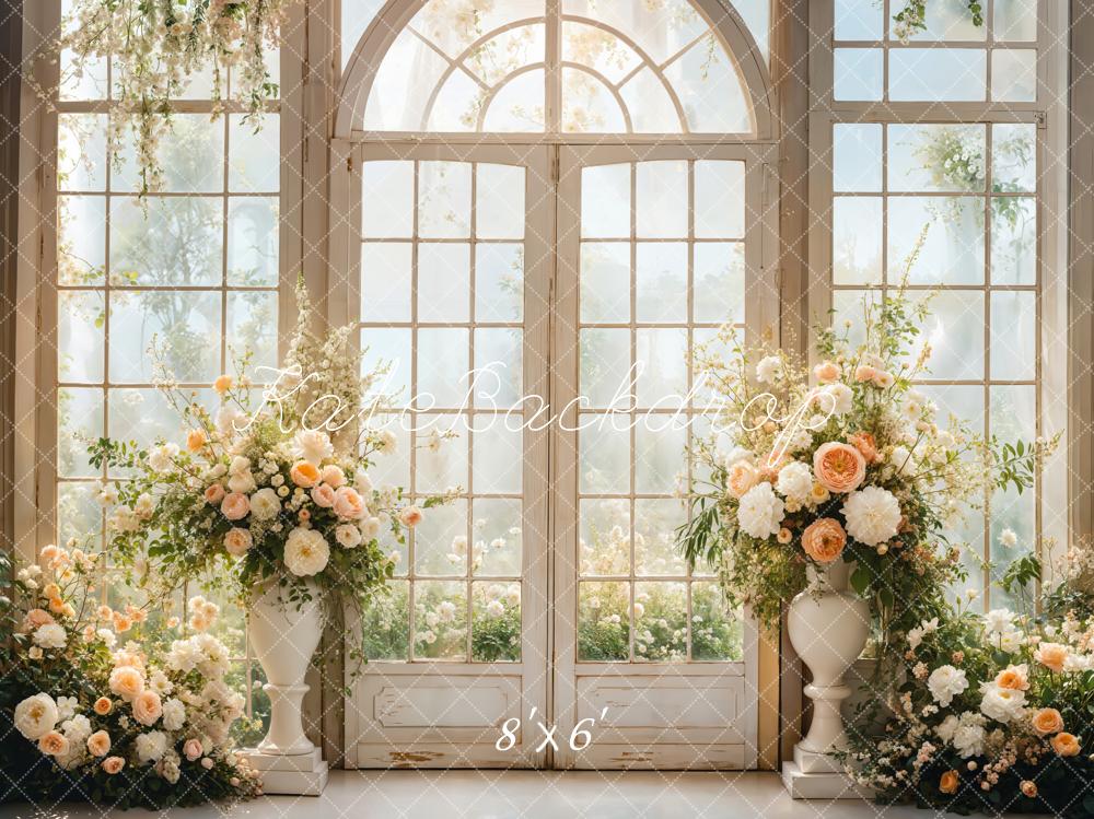 Kate Wedding Backdrop Spring Floral Window Designed by Emetselch - Kate Backdrop AU