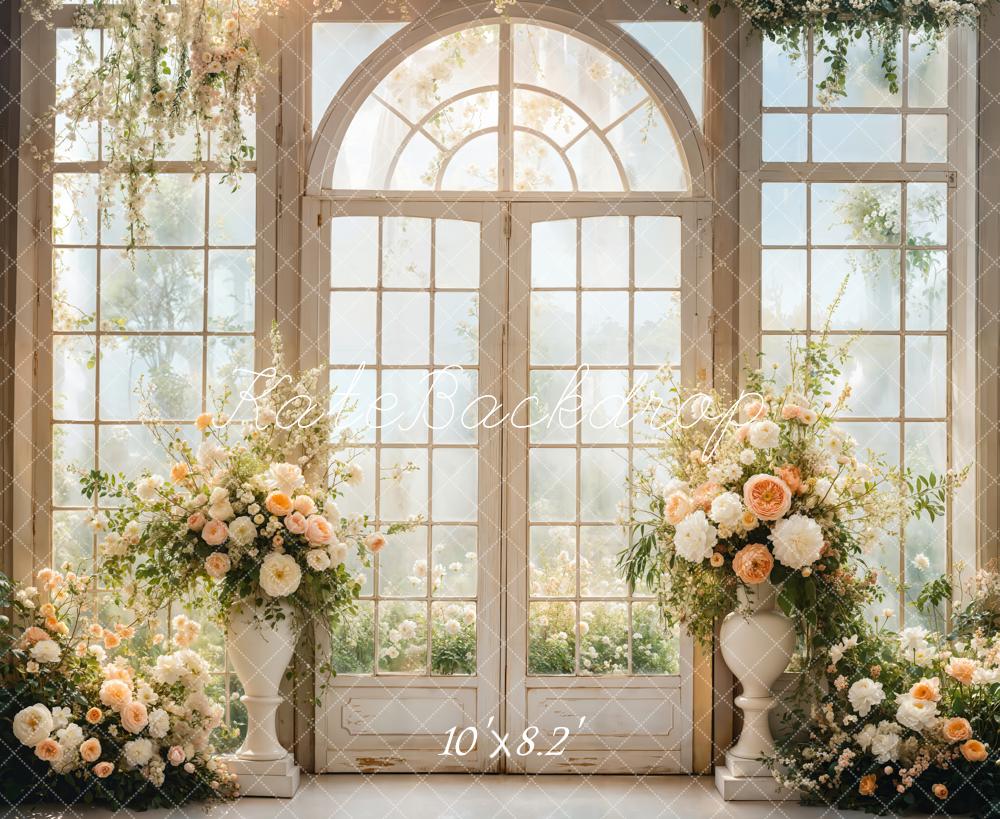 Kate Wedding Backdrop Spring Floral Window Designed by Emetselch - Kate Backdrop AU