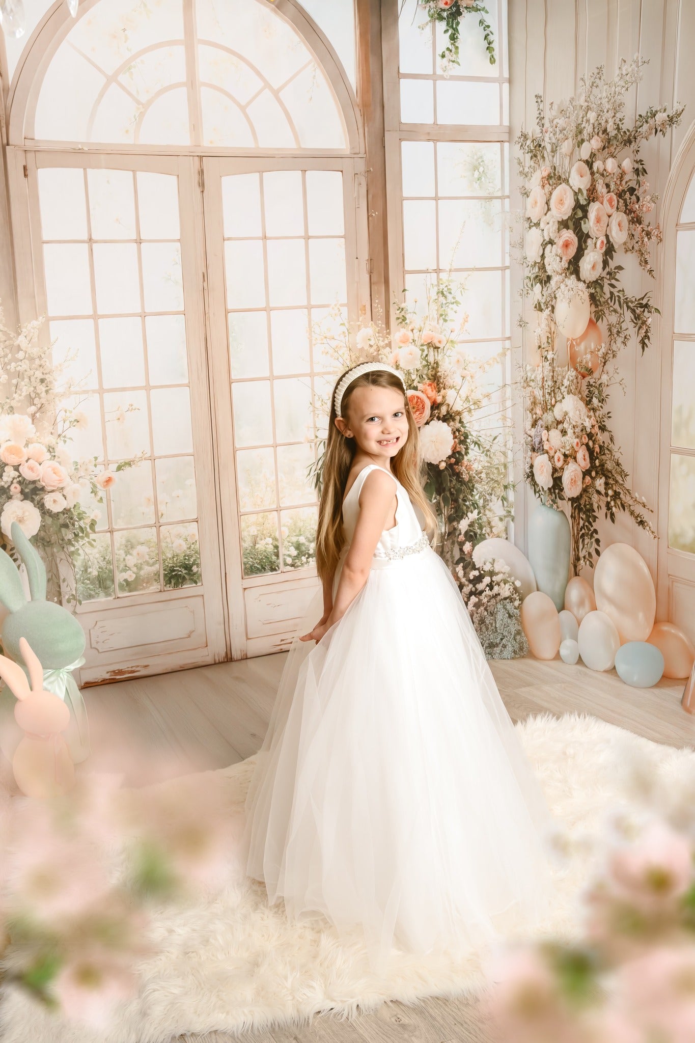 Kate Wedding Floral Arched Window Balloons Room Set (8ftx8ft&10ftx8ft&8ftx10ft) - Kate Backdrop AU