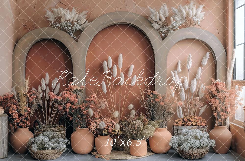 Kate Boho Coral Spring Archs Backdrop Designed by Mini MakeBelieve - Kate Backdrop AU