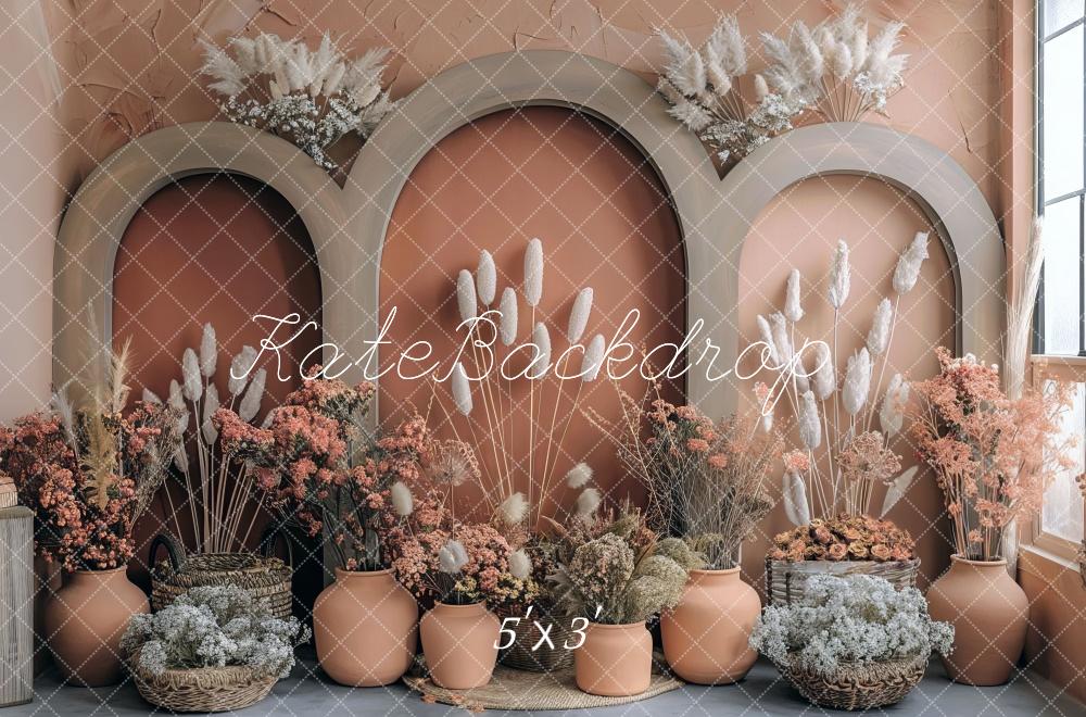 Kate Boho Coral Spring Archs Backdrop Designed by Mini MakeBelieve - Kate Backdrop AU