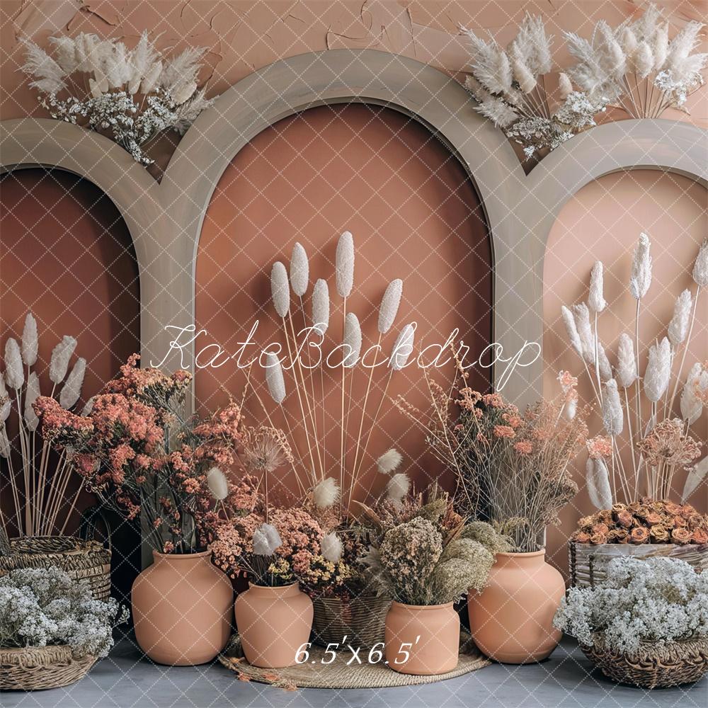 Kate Boho Coral Spring Archs Backdrop Designed by Mini MakeBelieve - Kate Backdrop AU