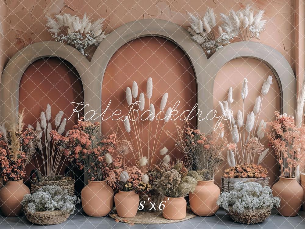Kate Boho Coral Spring Archs Backdrop Designed by Mini MakeBelieve - Kate Backdrop AU