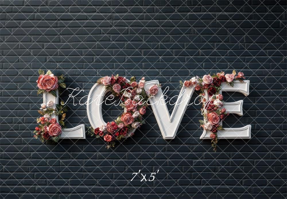 Kate Brick Love Valentine's Day Backdrop Designed by Mini MakeBelieve - Kate Backdrop AU