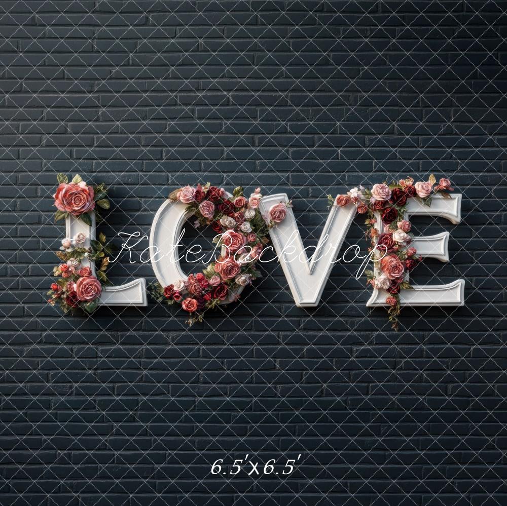 Kate Brick Love Valentine's Day Backdrop Designed by Mini MakeBelieve - Kate Backdrop AU