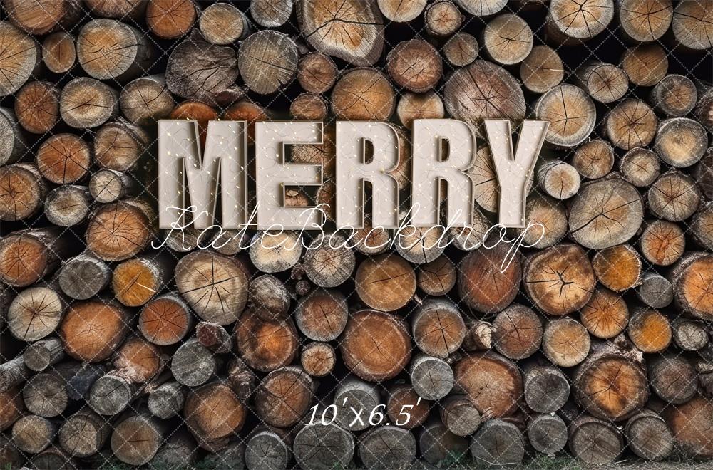 Kate Merry Wood Log Wall Backdrop Designed by Mandy Ringe Photography - Kate Backdrop AU