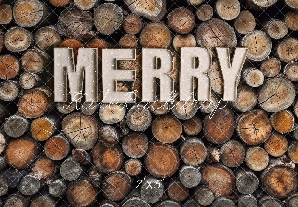 Kate Merry Wood Log Wall Backdrop Designed by Mandy Ringe Photography - Kate Backdrop AU