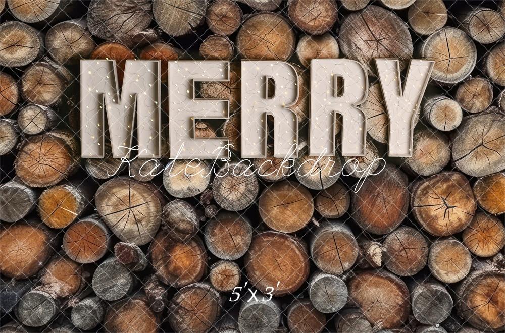 Kate Merry Wood Log Wall Backdrop Designed by Mandy Ringe Photography - Kate Backdrop AU