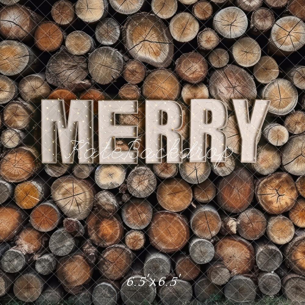 Kate Merry Wood Log Wall Backdrop Designed by Mandy Ringe Photography - Kate Backdrop AU