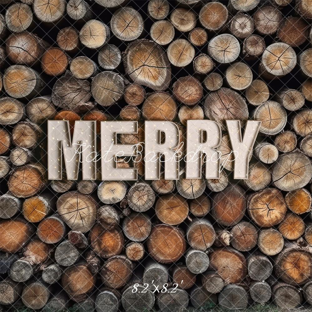 Kate Merry Wood Log Wall Backdrop Designed by Mandy Ringe Photography - Kate Backdrop AU