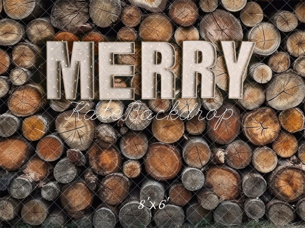 Kate Merry Wood Log Wall Backdrop Designed by Mandy Ringe Photography - Kate Backdrop AU